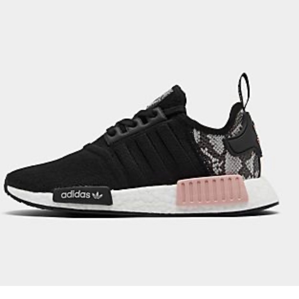 SOLD -Adidas NMDs black w/snake print
